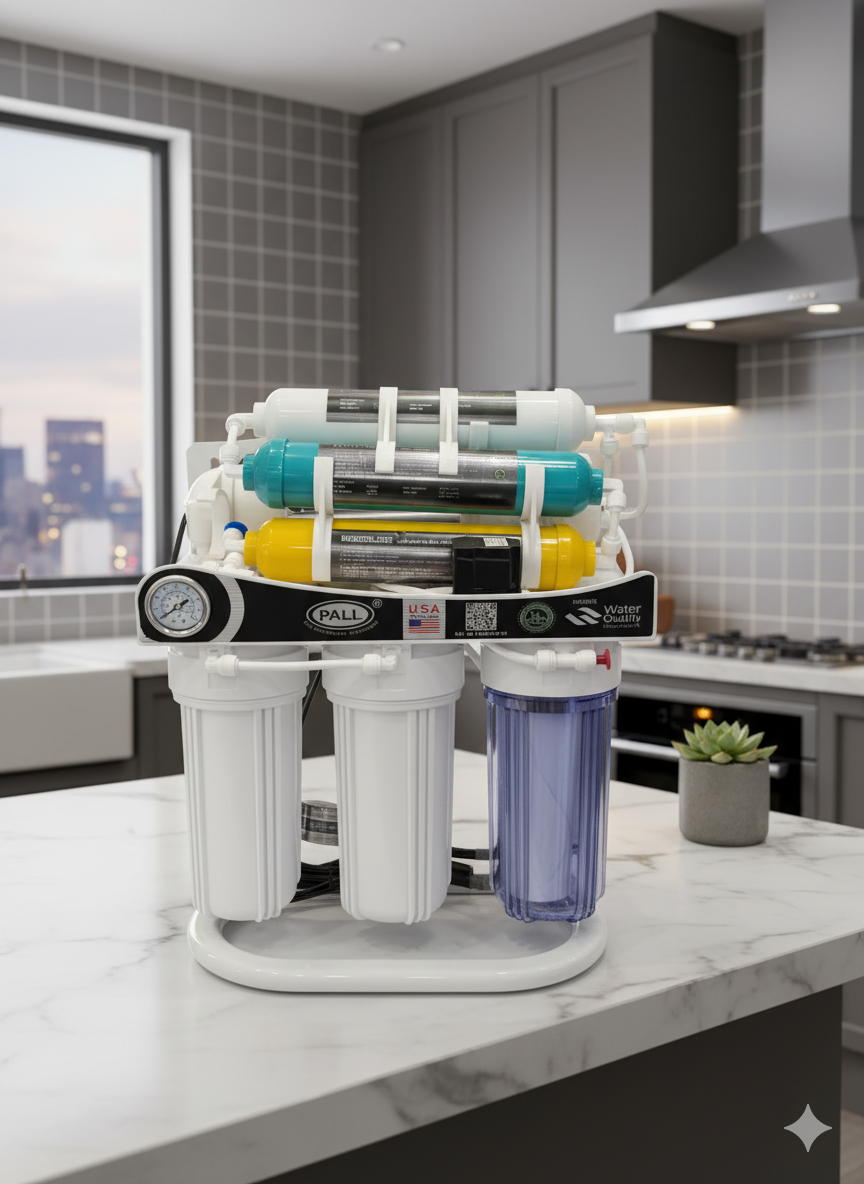 PALL 7 Stage RO Plant With Stand And Gauge