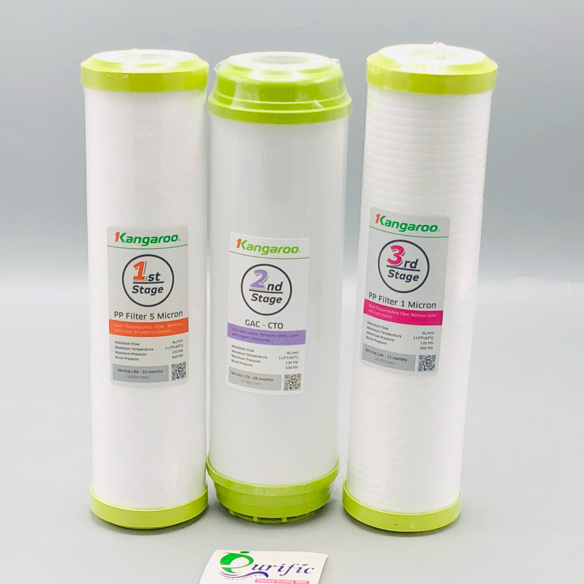 Kangaroo 8 Stage  Reverse Osmosis Water Purification System With Stand And Guage KG2358W8 (White)