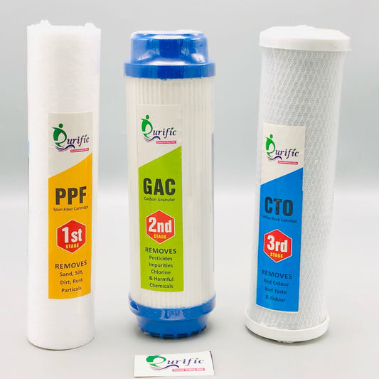 3 Stage Water Filter Cartridge Set Regular 10"