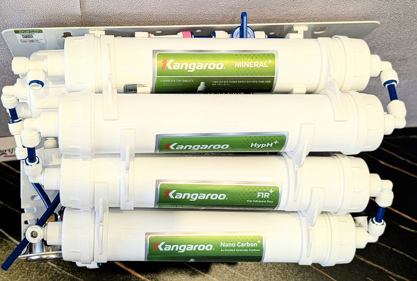 Kangaroo 8 Stage  Reverse Osmosis Water Purification System With Stand And Guage KG2358W8 (White)